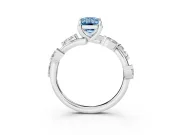 Emerald Cut Twisted Vine Engagement Ring Setting for a Fancy Blue Lab-Grown Diamond | White Gold