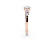 Cushion Cut Five Stone Engagement Ring Setting | Prong Set Side Stones | Rose Gold