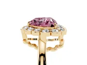 Heart-Shaped Halo Engagement Ring Setting for a Fancy Pink Lab-Grown Diamond | Yellow Gold - Design NV-24719