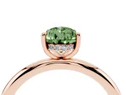 Pear-Shaped Hidden Halo Ring Setting for a Fancy Green Lab-Grown Diamond | Rose Gold