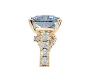 Radiant Cut Pavé Solitaire Engagement Ring Setting for a Fancy Blue Lab-Grown Diamond | Crossover Gallery | Yellow Gold