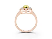 Emerald Cut Scalloped Cluster Halo Engagement Ring Setting for a Fancy Yellow Lab-Grown Diamond | Plain Band | Rose Gold