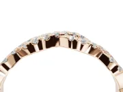 Round Lab-Grown Diamond Twisted Pavé Half Eternity Band | Interwoven Strands | Rose Gold