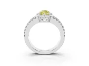 Fancy Yellow Marquise Cut Diamond Halo Ring Set in Silver with Pavé Split Shank and Prong Setting