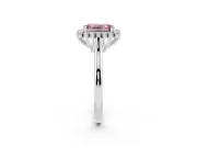 Emerald Cut Starburst Halo Engagement Ring Setting for a Fancy Pink Lab-Grown Diamond | White Gold