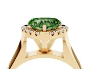 Heart-Shaped Halo Engagement Ring Setting for a Fancy Green Lab-Grown Diamond | Square Profile Band | Yellow Gold