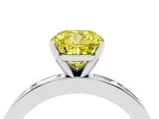 Cushion Cut Baguette Engagement Ring Setting for a Fancy Yellow Lab-Grown Diamond | Channel Set | Sterling Silver