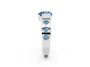 Heart-Shaped Tension Style Engagement Ring Setting for a Fancy Blue Lab-Grown Diamond | Platinum