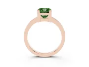 Fancy Green Princess Cut Diamond Solitaire Ring Set in Rose gold with Prong Head and Smooth Polished Band