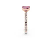 Radiant Cut Pavé Engagement Ring Setting for a Fancy Pink Lab-Grown Diamond | Rose Gold