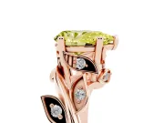 Pear-Shaped Twisted Bypass Engagement Ring Setting for a Fancy Yellow Lab-Grown Diamond | Rose Gold