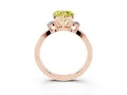 Fancy Yellow Three-Stone Heart Cut Diamond Twist Band Ring Set in Rose gold with Pavé Accents and Prong Setting