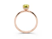 Emerald Cut Hidden Halo Engagement Ring Setting for a Fancy Yellow Lab-Grown Diamond | Plain Band | Rose Gold