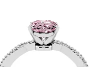 Oval Twisted Solitaire Engagement Ring Setting for a Fancy Pink Lab-Grown Diamond | Sterling Silver
