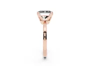 Fancy Black Radiant Cut Diamond Solitaire Engagement Ring Set in Rose gold with Slim Tapered Solitaire Band