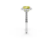 Princess Cut Raised Halo Engagement Ring Setting for a Fancy Yellow Lab-Grown Diamond | White Gold