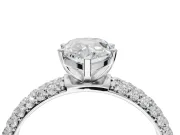 Pear-Shaped Pavé Solitaire Engagement Ring Setting | Domed Pavé Band | White Gold