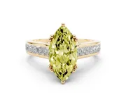 Marquise Channel Engagement Ring Setting for a Fancy Yellow Lab-Grown Diamond | Yellow Gold - Design NV-24671