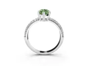 Marquise Three Row Pave Engagement Ring Setting for a Fancy Green Lab-Grown Diamond | Platinum