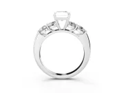 Radiant Cut Five Stone Engagement Ring Setting | Prong Set Side Stones | White Gold