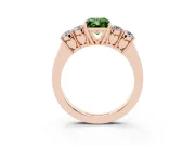 Radiant Cut 5 Stone Engagement Ring Setting for a Fancy Green Lab-Grown Diamond | Rose Gold