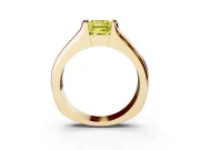 Princess Cut Half Bezel Solitaire Engagement Ring Setting for a Fancy Yellow Lab-Grown Diamond | Wide Band | Yellow Gold