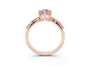 Marquise Graduated Accent Engagement Ring Setting for a Fancy Pink Lab-Grown Diamond | Rose Gold