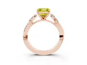 Asscher Cut Floral Vine Engagement Ring Setting for a Fancy Yellow Lab-Grown Diamond | Rose Gold