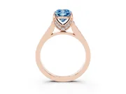 Cushion Cut Graduated Pavé Engagement Ring Setting for a Fancy Blue Lab-Grown Diamond | Rose Gold