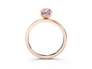 Pear-Shaped Micro-Prong Hidden Halo Engagement Ring Setting for a Fancy Pink Lab-Grown Diamond | Plain Band | Rose Gold