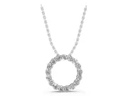 Round Lab-Grown Diamond Circle Pendant Necklace | Larger Stones | Sterling Silver