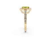 Emerald Cut Framed Halo Engagement Ring Setting for a Fancy Yellow Lab-Grown Diamond | Yellow Gold