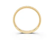 Engraved Milgrain Band Set in Yellow gold with Vintage-Inspired Pattern