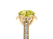 Round Floral Pavé Engagement Ring Setting for a Fancy Yellow Lab-Grown Diamond | Yellow Gold