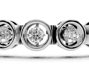 Round Lab-Grown Diamond Open Circle Link Bracelet | Floating Prong Set Stones | Sterling Silver