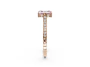 Asscher Cut Vintage Cathedral Engagement Ring Setting for a Fancy Pink Lab-Grown Diamond | Carved Band | Rose Gold
