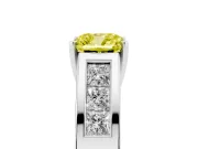 Cushion Cut Channel-Set Engagement Ring Setting for a Fancy Yellow Lab-Grown Diamond | Platinum