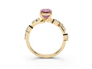 Radiant Cut Twisted Vine Engagement Ring Setting for a Fancy Pink Lab-Grown Diamond | Yellow Gold