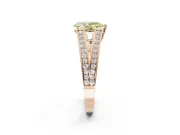 Pear-Shaped Split Shank Pavé Engagement Ring Setting for a Fancy Yellow Lab-Grown Diamond | Rose Gold