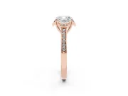 Cushion Cut Floral Pavé Engagement Ring Setting | Petal Accents | Rose Gold