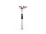 Fancy Pink Pear Cut Diamond Solitaire Engagement Ring Set in White gold with Prong Setting on a Classic Band