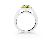 Fancy Yellow Princess Cut Diamond Halo Pavé Engagement Ring Set in Silver with Bezel Setting