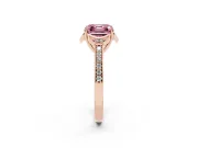 Asscher Cut Floral Pavé Engagement Ring Setting for a Fancy Pink Lab-Grown Diamond | Rose Gold