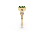 Oval Vintage Engagement Ring Setting for a Fancy Green Lab-Grown Diamond | Yellow Gold - Design NV-24637