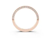 Round Lab-Grown Diamond Side-Set Pavé Half Eternity Wedding Band | Polished Top | Rose Gold