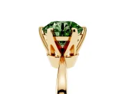 Round Tapered Solitaire Engagement Ring Setting for a Fancy Green Lab-Grown Diamond | Claw Prong Head | Yellow Gold