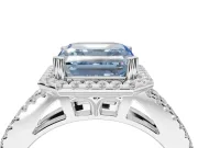 Asscher Cut Halo Engagement Ring Setting for a Fancy Blue Lab-Grown Diamond | Sterling Silver - Design NV-24717