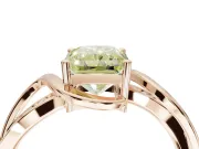 Radiant Cut Bypass Solitaire Engagement Ring Setting for a Fancy Yellow Lab-Grown Diamond | Pavé Strands | Rose Gold
