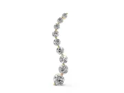 Round Lab-Grown Diamond Graduated Curve Pendant Necklace | Linked Prong Heads | Yellow Gold