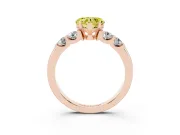 Heart-Shaped Five Stone Engagement Ring Setting for a Fancy Yellow Lab-Grown Diamond | Rose Gold